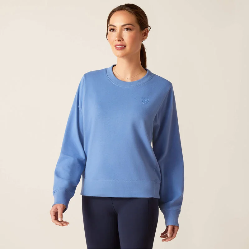 Ariat Memento Womens Sweatshirt Blue Hoodie with Full-Zip Functional Layering