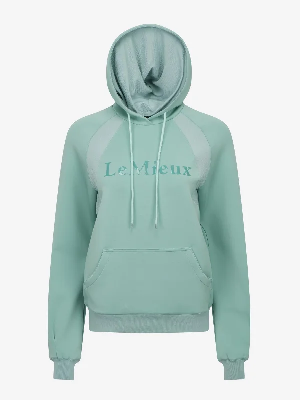 LeMieux Nadine Pop Over Hoodie Aqua Hoodie with Thumb Holes Functional Cozy