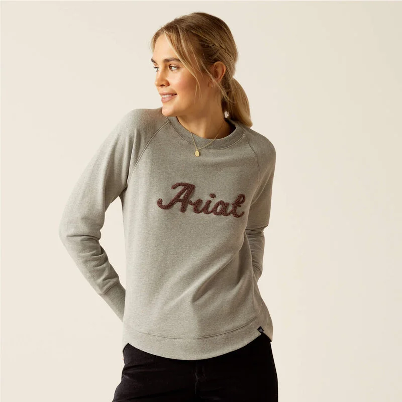Ariat Womens Benicia SweatShirt Grey Hoodie with Cropped Fit Short Trendy