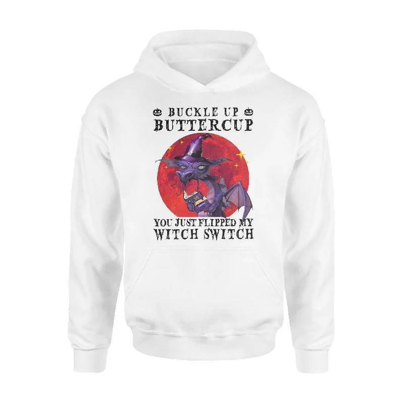 Dragon, Witch Flipped My Witch Switch - Standard Hoodie Hoodie with Hem Lace Feminine Delicate