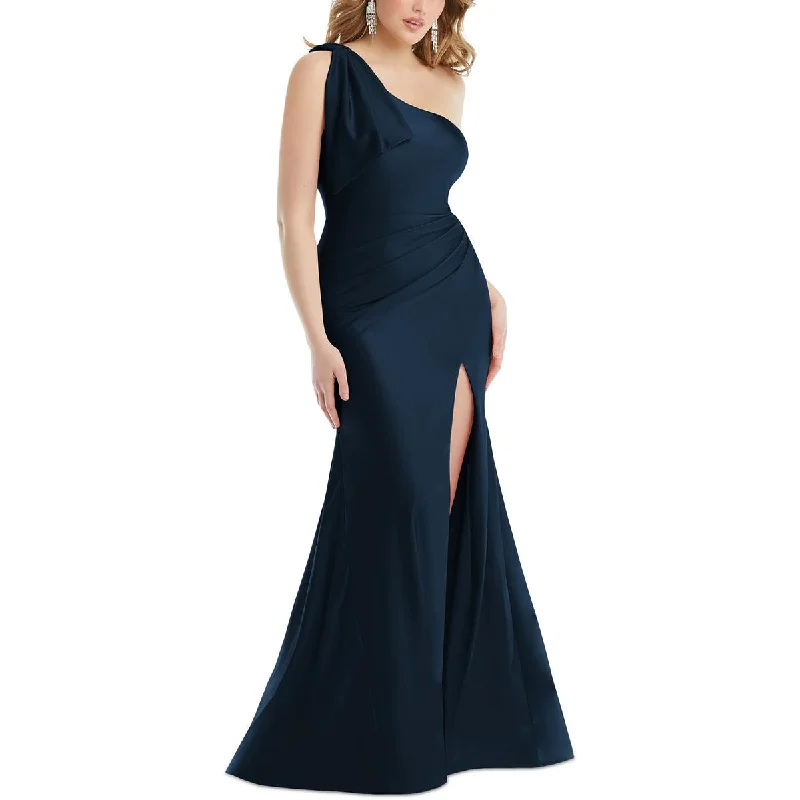 Cynthia & Sahar Womens Stain One Shoulder Evening Dress Tunics Print Colorful