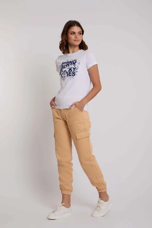 Women Pant Cargo Beige Casual Yoga Pants