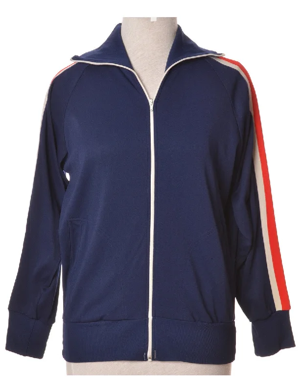 Vintage Team Jacket Navy With Two Pockets Herringbone Jacket Checkered Jacket Solid Jacket