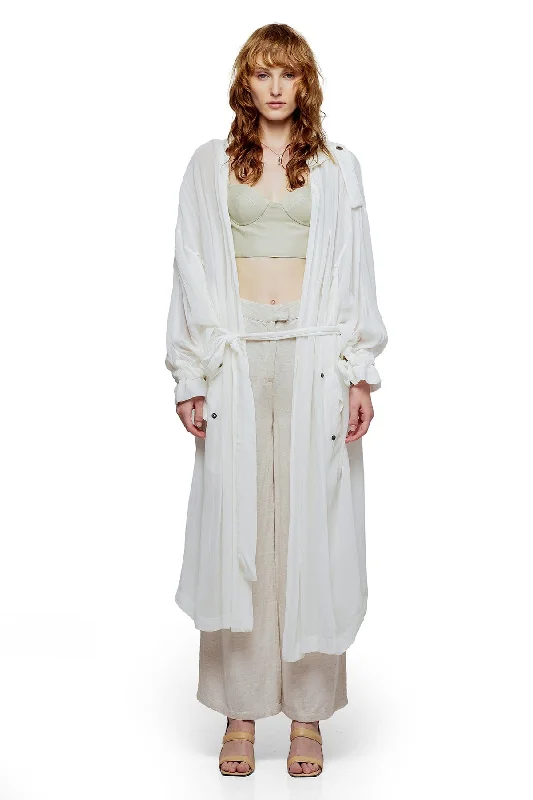 OVERSIZE SHEER JACKET IN BONE Cardigan Sweater Pullover
