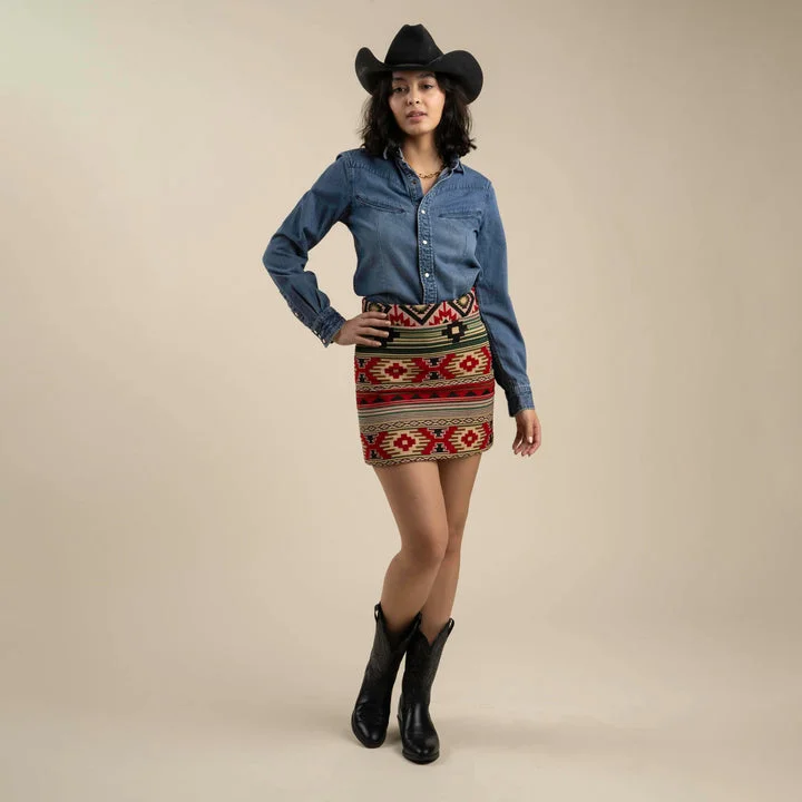 The Raquel Skirt - Marana Print leather skirt modern