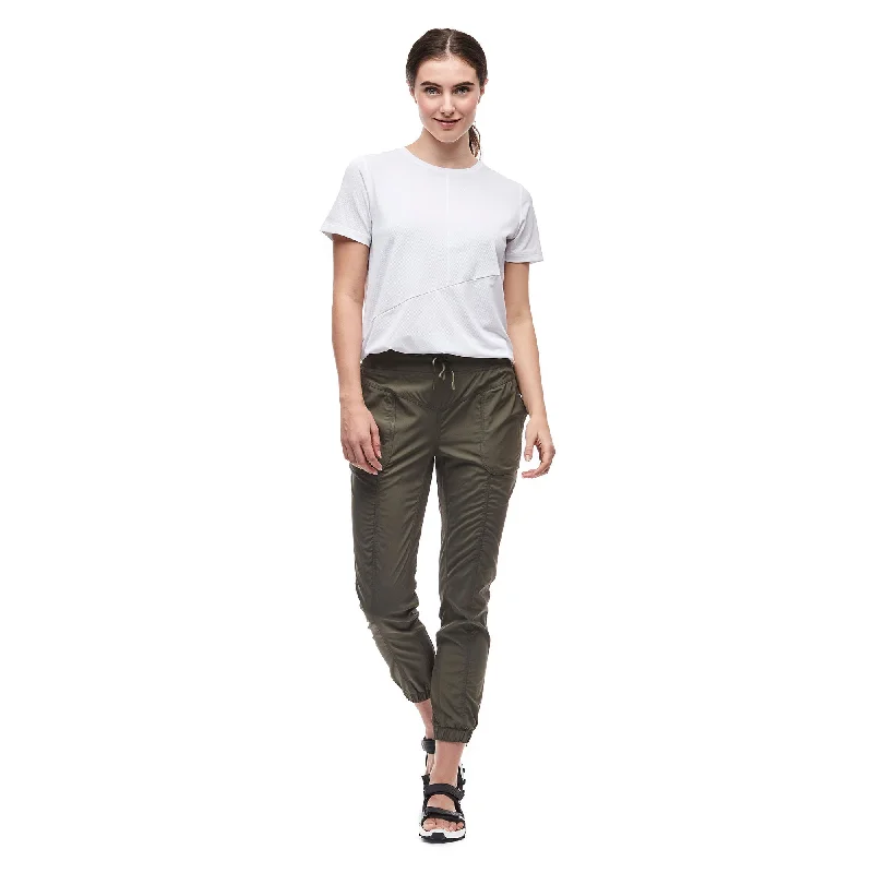 Indyeva Maeto III Womens Woven Stretch Pants Stylish Elastic Waist Pants