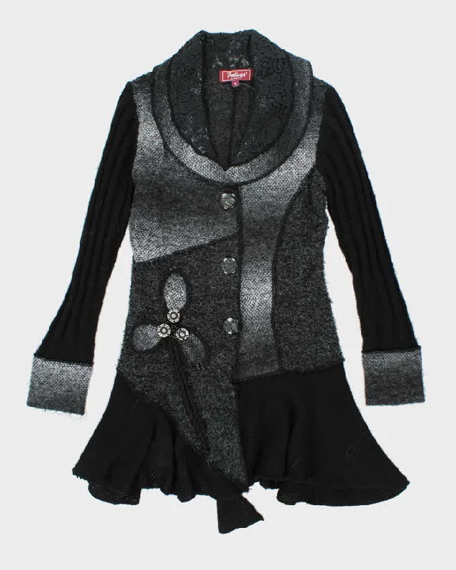 Vintage Y2k 00s Feelings Wool & Mohair Blend Cardigan - M Modern Contemporary chic
