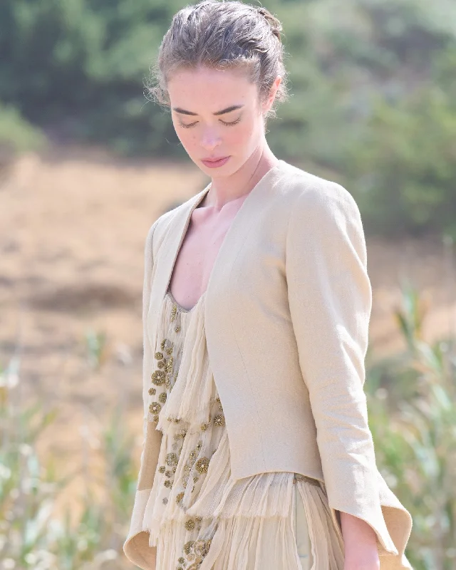 T.ba Daria Jacket in Linen Dust Hooded Jacket Caped Jacket Shawl Collar Jacket