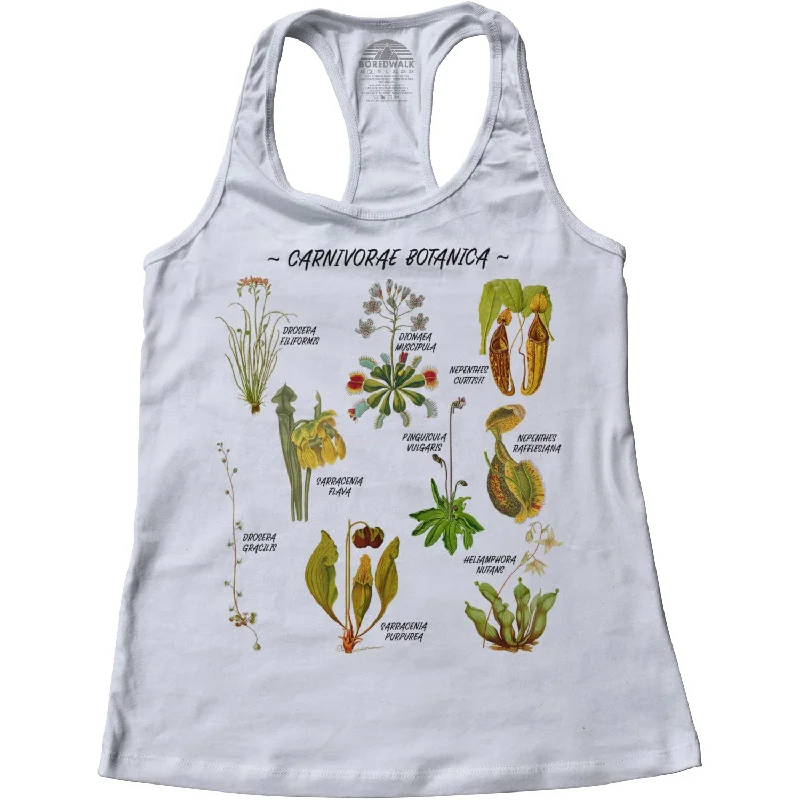 Women's Carnivorae Botanica Carnivorous Plants Botanical Chart Racerback Tank Top casual tank top