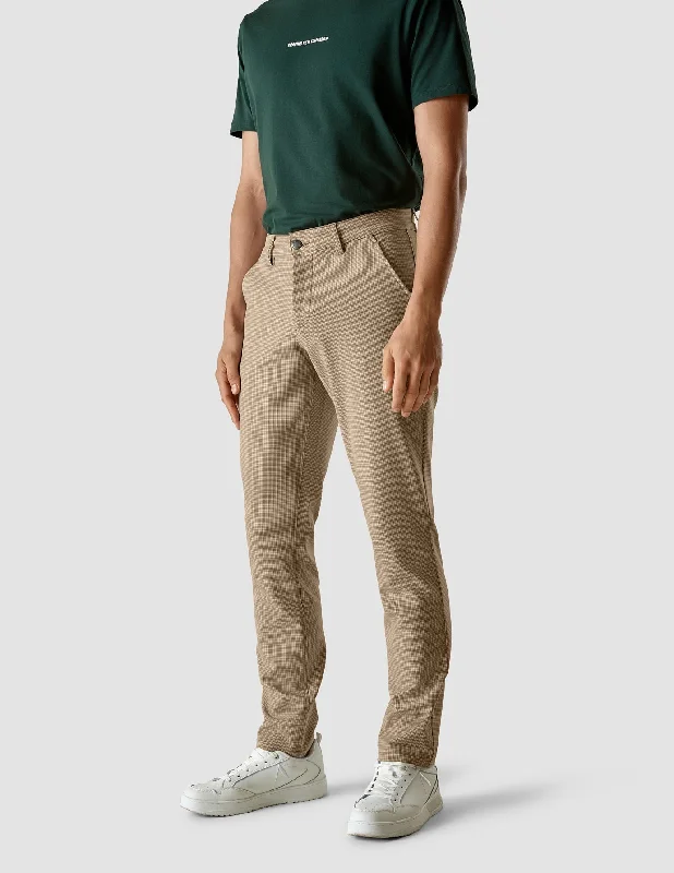Essential Pants Regular Plaid Khaki Comfy Cargo Trousers
