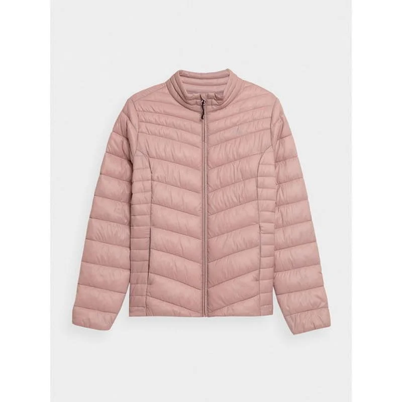 4F Womens Down Jacket - Pink Print Jacket Jacquard Jacket Embroidered Jacket