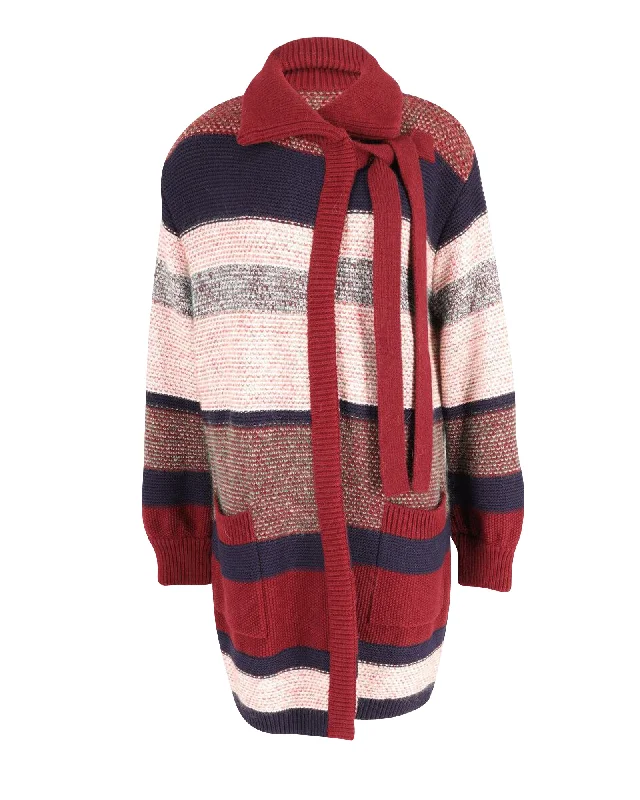 Chloe Striped Cardigan in Multicolor Mohair Machine Wash Dry Clean Hand Wash