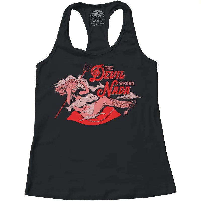 Women's The Devil Wears Nada Racerback Tank Top fitness tank top