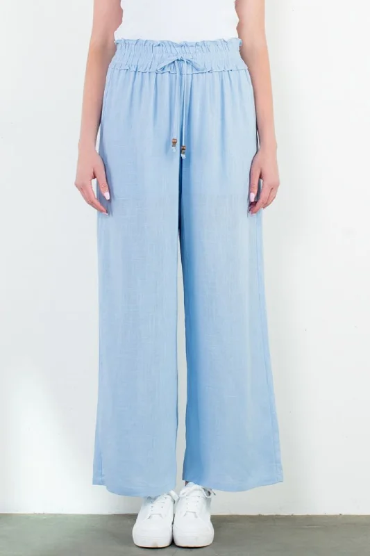 SARAH WIDE-LEG PANTS Chic Checkered Pants