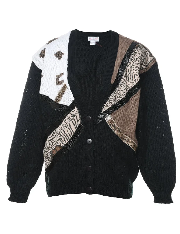 Patterned Cardigan - S Neon metallic Matte