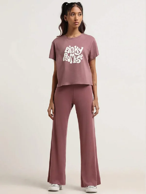 Superstar Dusky Pink Pants Chic Checkered Pants