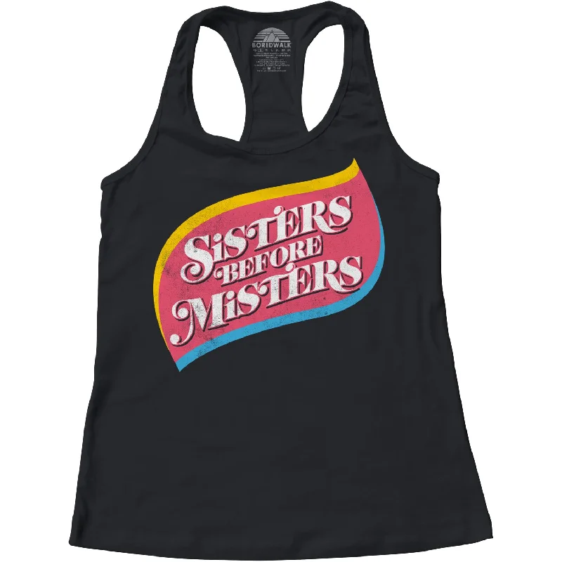 Women's Sisters Before Misters Racerback Tank Top fitted tank top