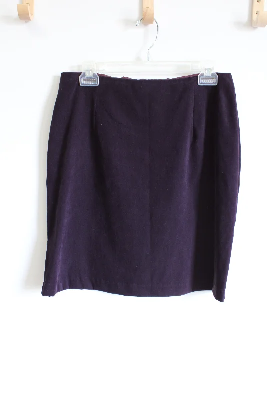 Dawn Joy Vintage Eggplant Purple Mini Sueded Skirt | 11/12 ribbed skirt waist
