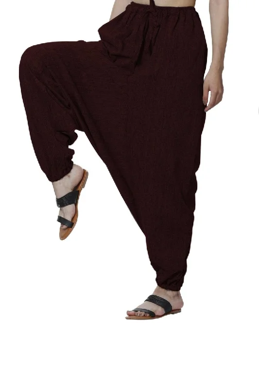 Women's Harem Pant | Maroon | Fits Waist Size 28" to 36" Lightweight Linen Pants