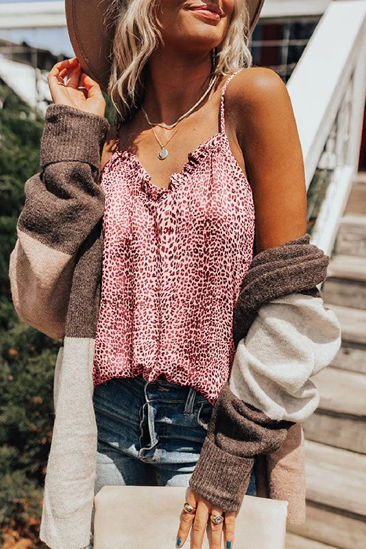 PRICKLE & POLLY - Pink Cheetah Tank coral tank top