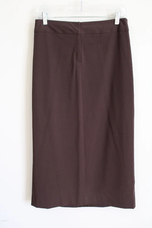 Nine & Company Basics Stretch Brown Skirt | 10 Petite corduroy skirt cozy