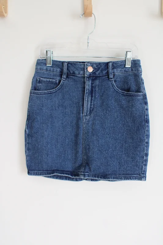 Garage Denim Fitted Mini Skirt | XS linen skirt airy