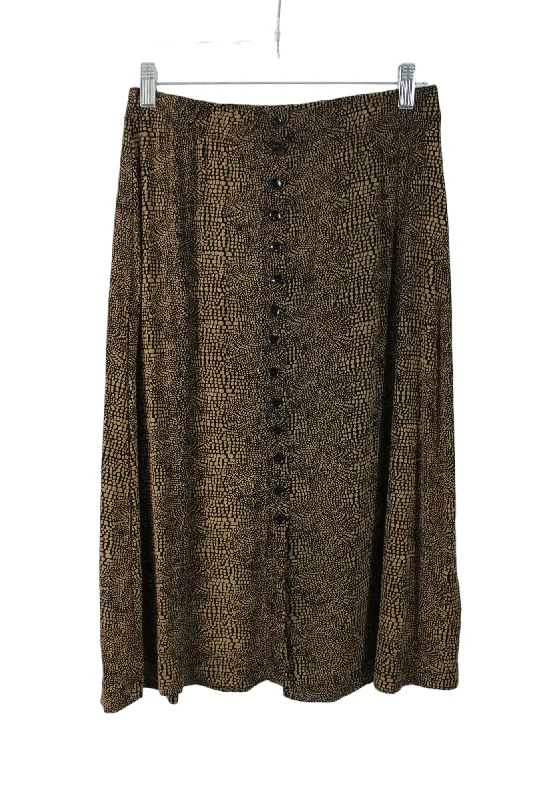 Briggs New York Brown Black Skirt | M leather skirt bold