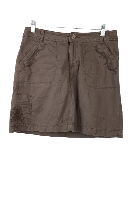 Croft & Barrow Brown Embroidered Stretch Skirt | 8 wool skirt sturdy