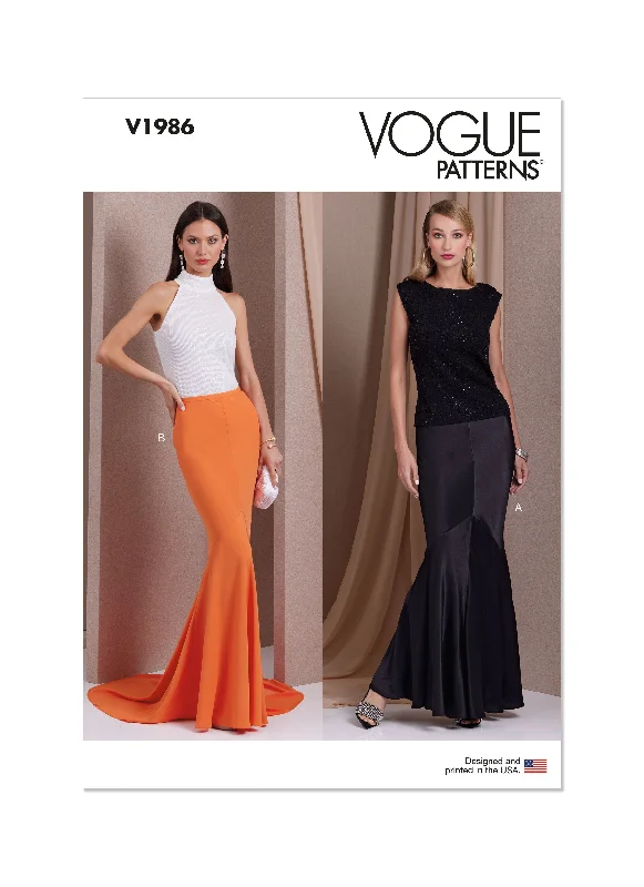 Voguepattern V1986 Misses' Skirt/Pants Slim Fit Casual Pants