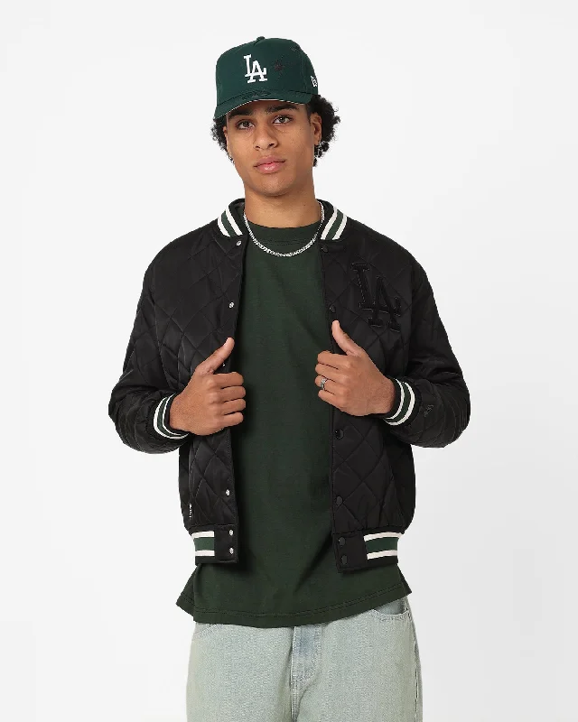 New Era Los Angeles Dodgers Jacket Black Embroidered Jacket Appliqued Jacket Beaded Jacket