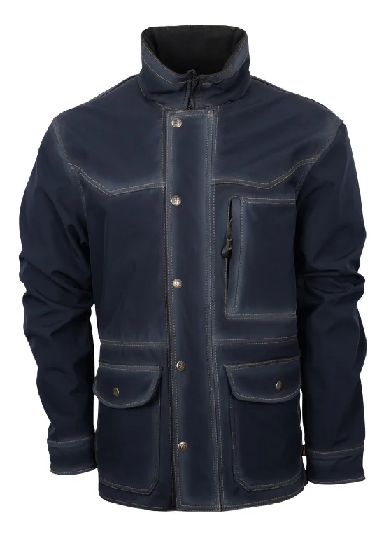STS Ranchwear Womens Brazos Enzyme Navy Polyester Softshell Jacket Jacket Blazer Coat