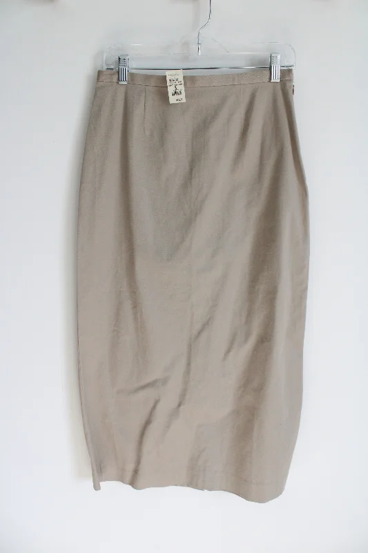 NEW Ann Taylor Tan Khaki Skirt | 8 Petite denim skirt stylish