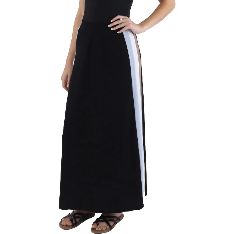 YAL New York Womens Below Knee Stretch Midi Skirt leather skirt modern
