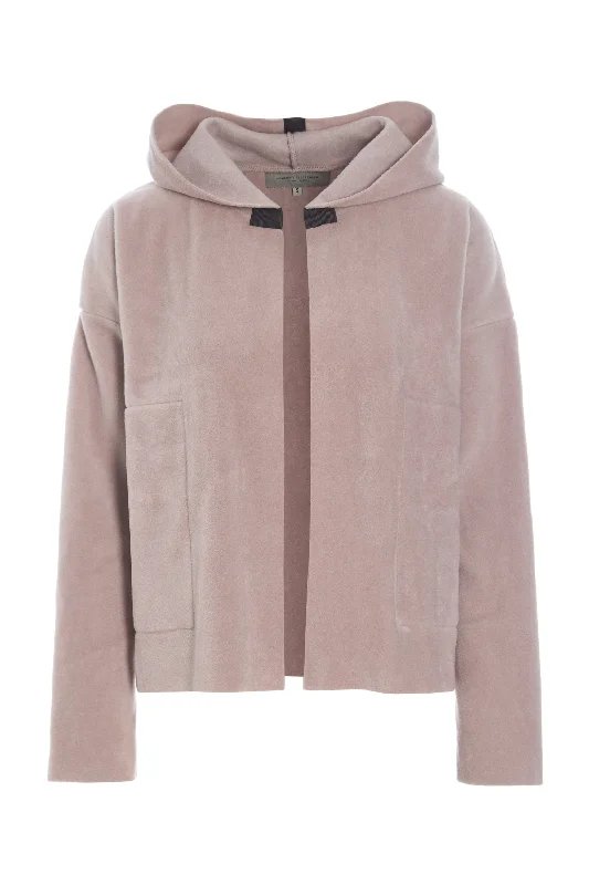 Henriette Steffensen Sporty Cardigan in Nude Iron Safe Non-Iron Wrinkle Free