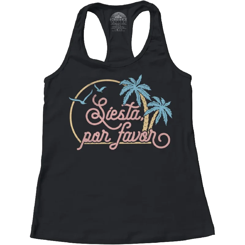 Women's Siesta Por Favor Racerback Tank Top peach tank top
