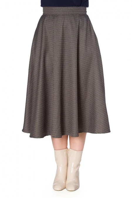 Banned Apparel - Cute Check Mate Skirt leather skirt refined