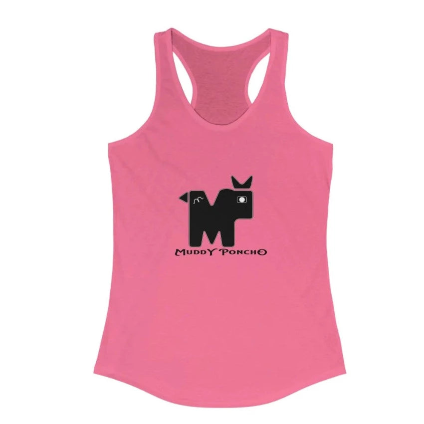 Muddy Poncho Women's Racerback Pink Tank Top solid color tank