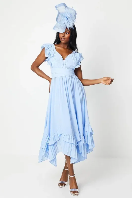 Wrap Waist Pleated Maxi Dress A-Line Keyhole Mother of the Bride Dresse Wedding Guest Party Dresses Tunics Timeless classic
