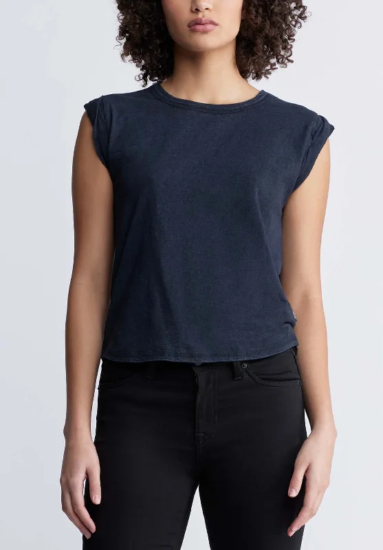 Elayne Women’s Knit Tank Top in Black - KT0130P lemon yellow tank