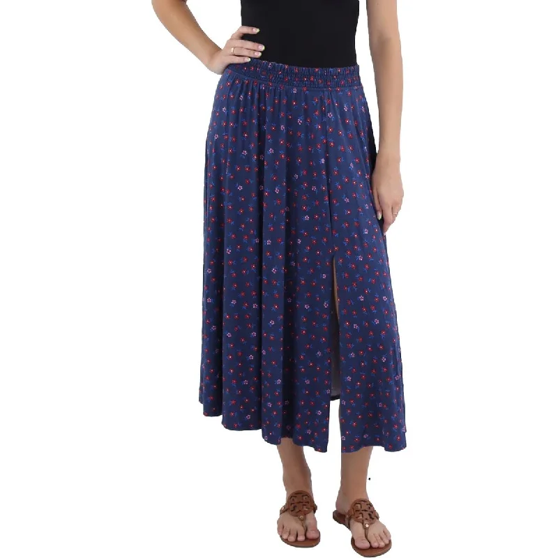 Draper James Womens Floral Print  A-Line Skirt denim skirt trendy