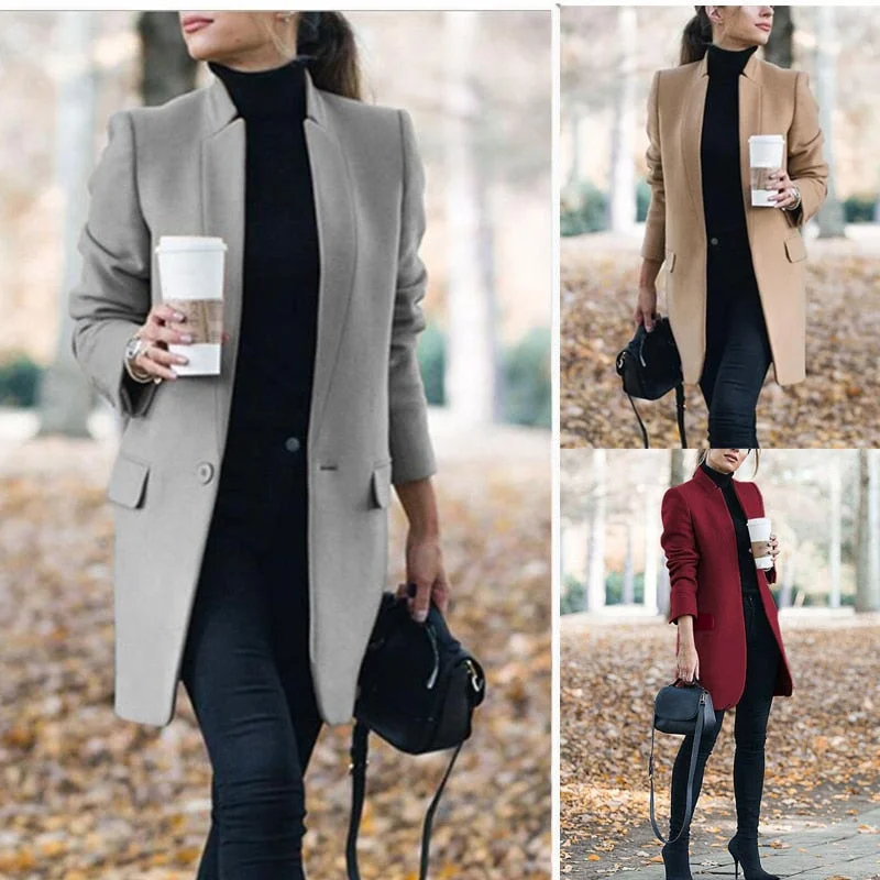 Winter Coats and Jackets Women 2019 Plus Size Long Wool Coat Warm Korean Elegant Vintage Coat Female Cloak Cape Khaki Jacket Fleece Jacket Down Jacket Parka