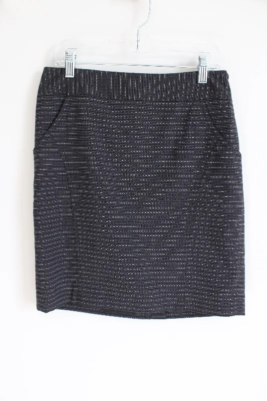 Ann Taylor LOFT Gray Plaid Skirt | 0 Petite corduroy skirt cozy