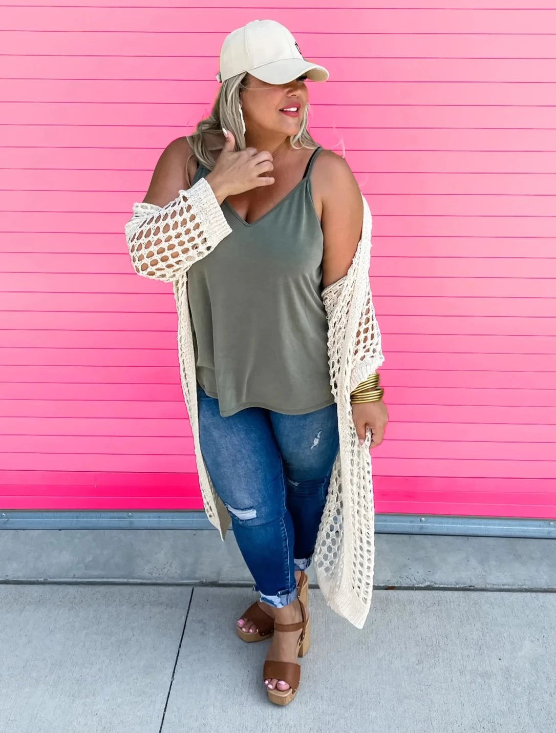 "It's All That" Loose Open Knit Long Cardigan - Blakeley Handmade Hand-knitted Hand-woven