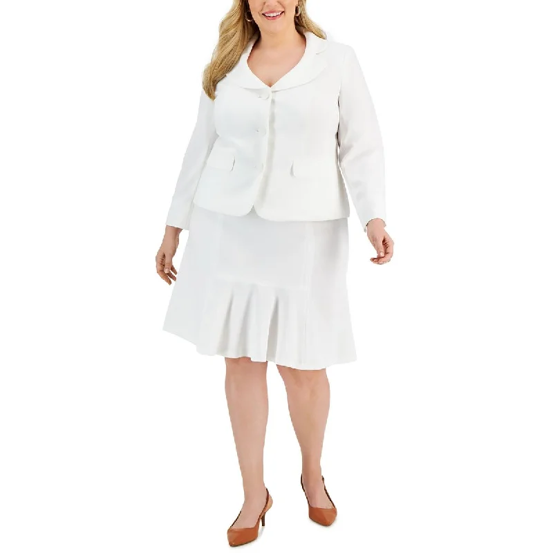 Le Suit Womens Plus Solid  A-Line Skirt corduroy skirt textured