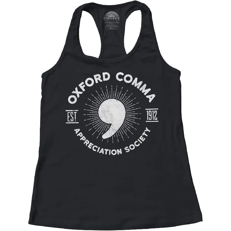 Women's Oxford Comma Appreciation Society Racerback Tank Top vibrant tank top