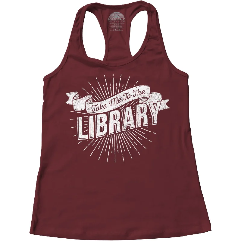Women's Take Me To The Library Racerback Tank Top chic tank top