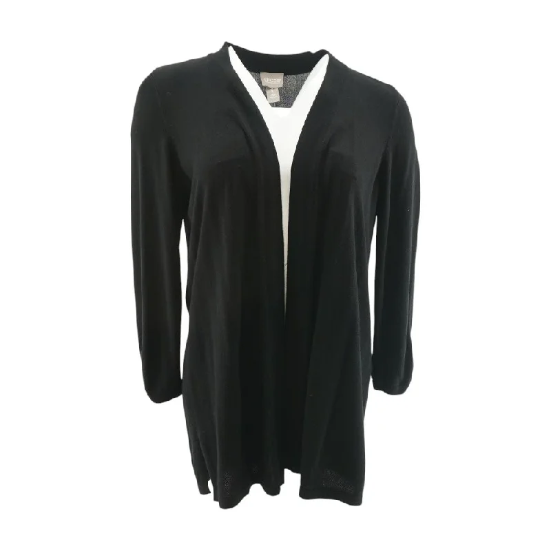 Black Solid Cardigan Sweater Slim Fit Regular Fit Oversized