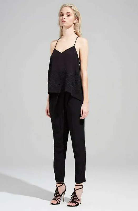 Cursive Pants - Black Relaxed Casual Leggings