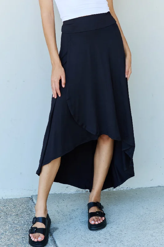 Ninexis First Choice High Waisted Flare Maxi Skirt in Black lace skirt romantic