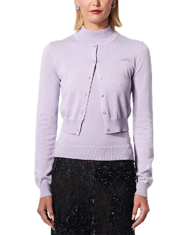 Carolina Herrera Silk-Blend Cardigan Toggled Drawstring Belted